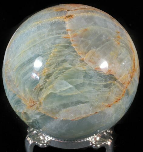 Polished Blue Calcite Sphere - Argentina #63260